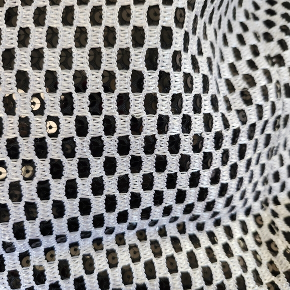 NWT Black And White Rhinestone Embellished Bling Cross Applique Tote Bag - Picture 5 of 9